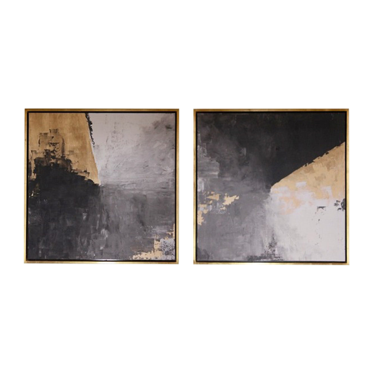 Set de 2 cuadros claro oro