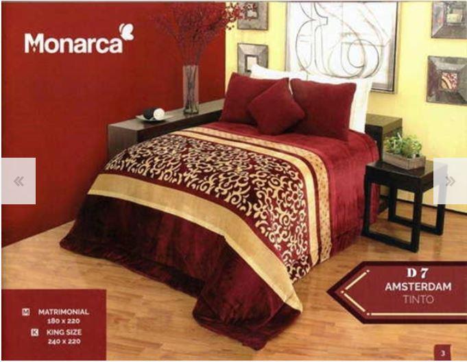 COBERTOR KING SIZE  BORREGA COLOR TINTO