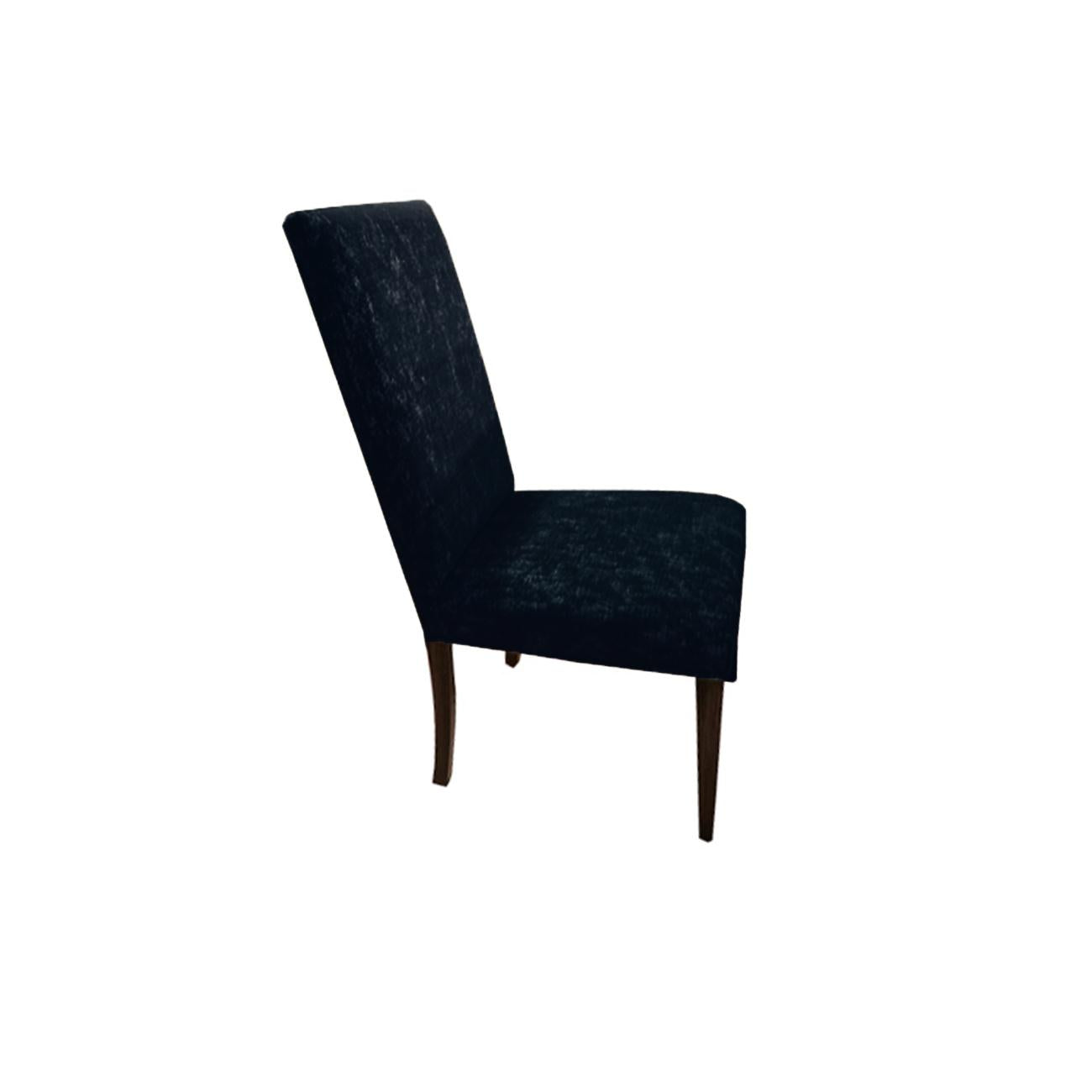 SILLA GALA SIN CURVA  CONTEMPO PATAS ORO QUEMADO TAPIZ LONDON BLACK