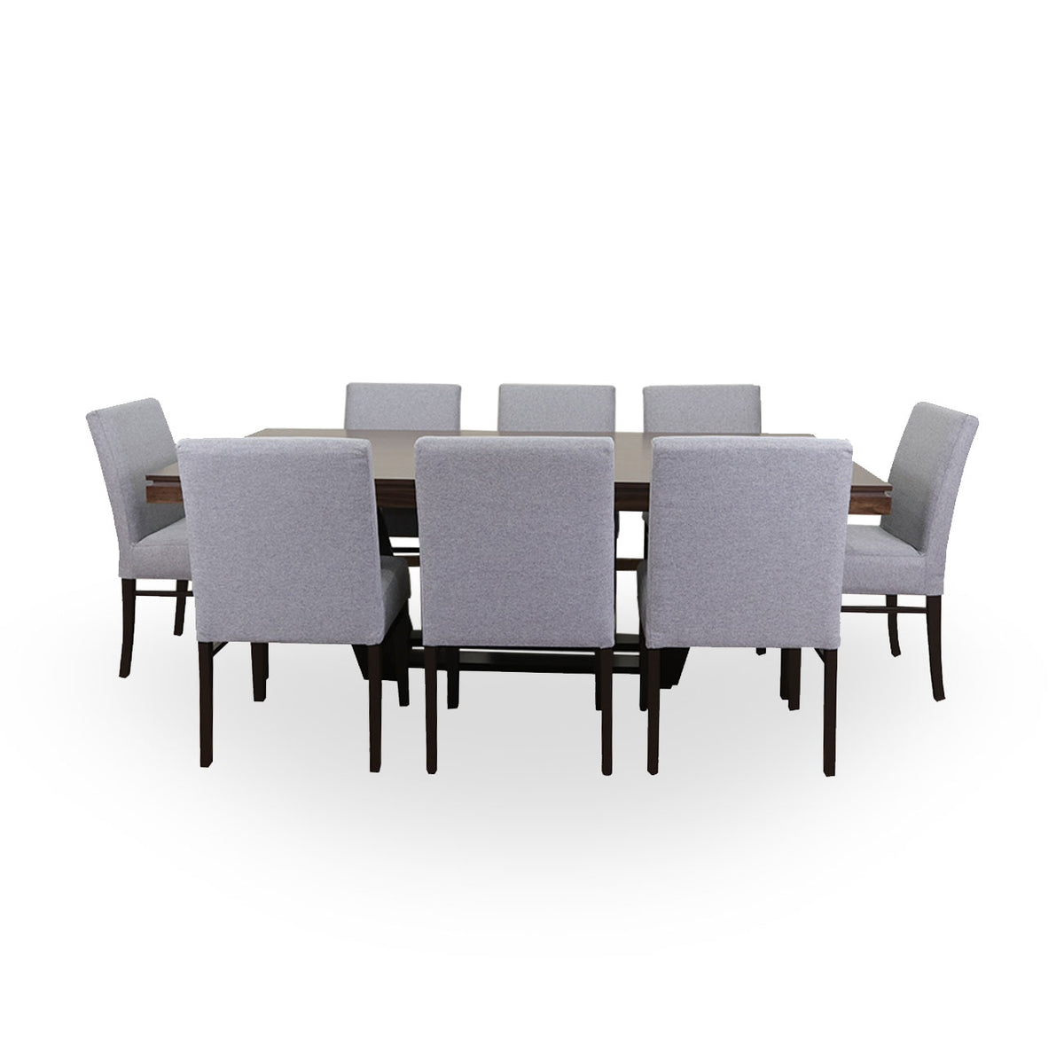 Comedor Cartagena de 8 sillas en tela gris