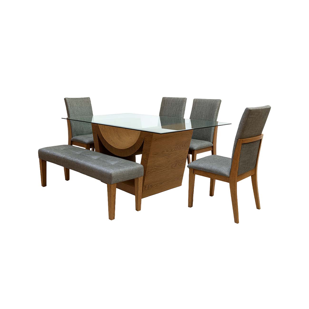 Comedor Infinity de 4 sillas y una banca