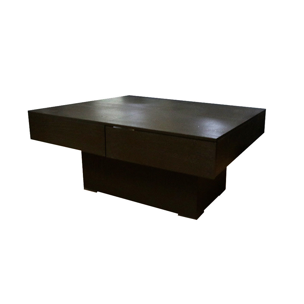 Mesa de centro Andrea con 2 cajones color tabaco