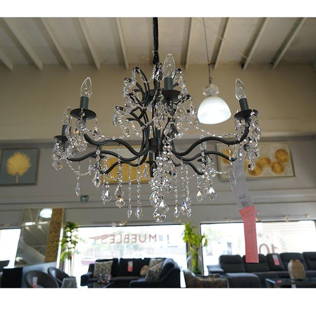 Candil Imperio plp acero y cristal 8 luces