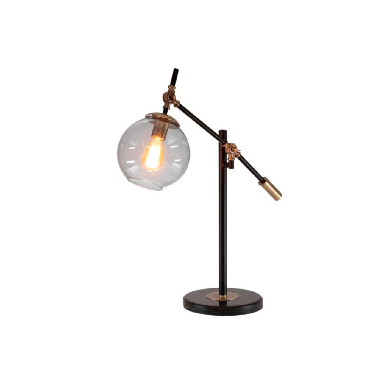 LAMPARA DE MESA METAL+VIDRIO CON FOCO