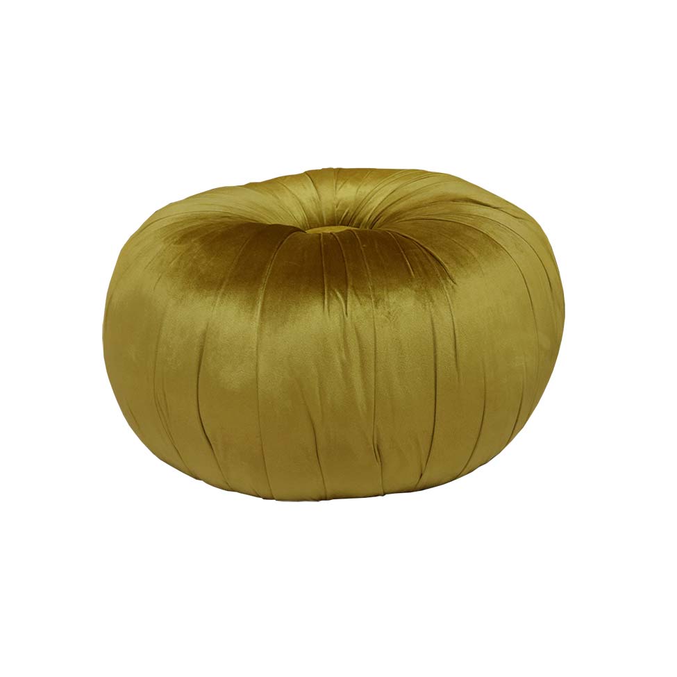 Puff Agata velvet italiano en color gold