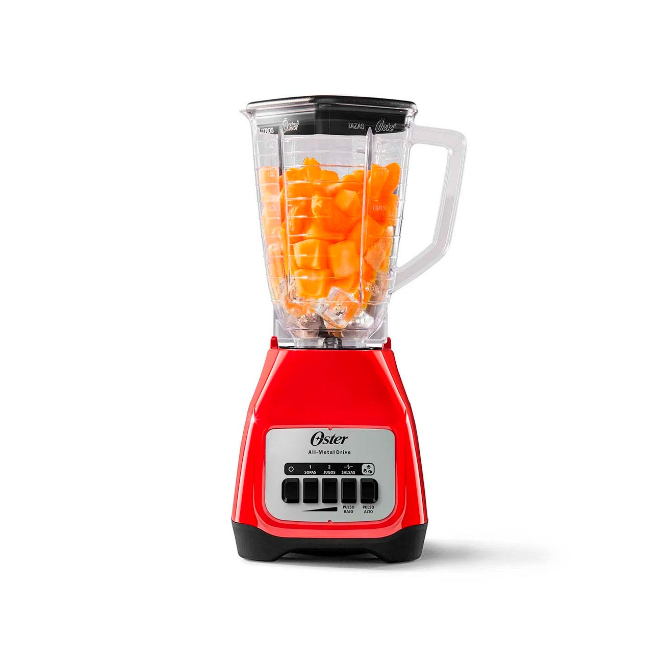 LICUADORA OSTER 2 VELOCIDADES VASO DE VIDRIO ROJA SOHO LITE PUSH BUTTON