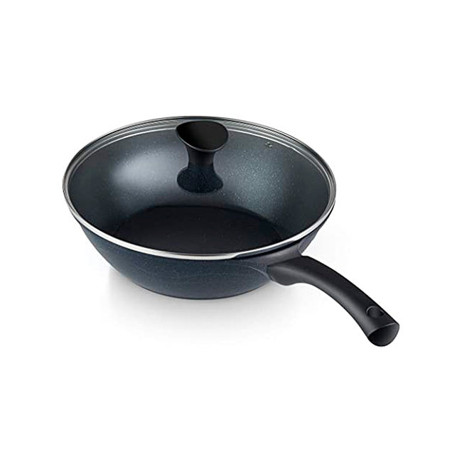 QS SARTEN WOK MARMOL NEGRO  26cm CON TAPA