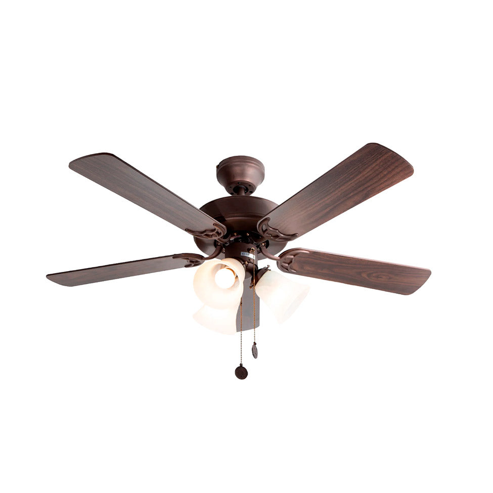 Ventilador de techo de 42" 5 aspas con 3 luces color de aspa nogal