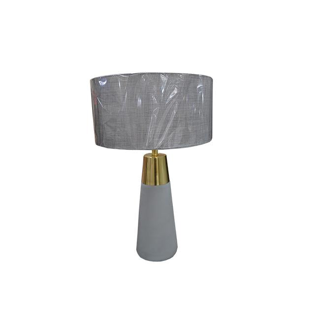 LAMPARA DE MESA COLOR GRIS PANTALLA COLOR BLANCO