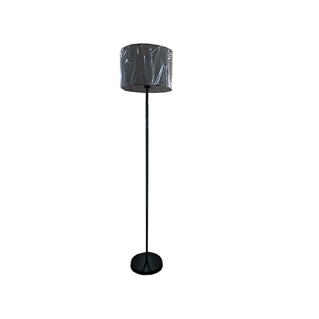 LAMPARA DE PISO EN DISEÑO MINIMAL BASE Y POSTE CENTRAL METALICO EN ACABADO NEGRO MATE