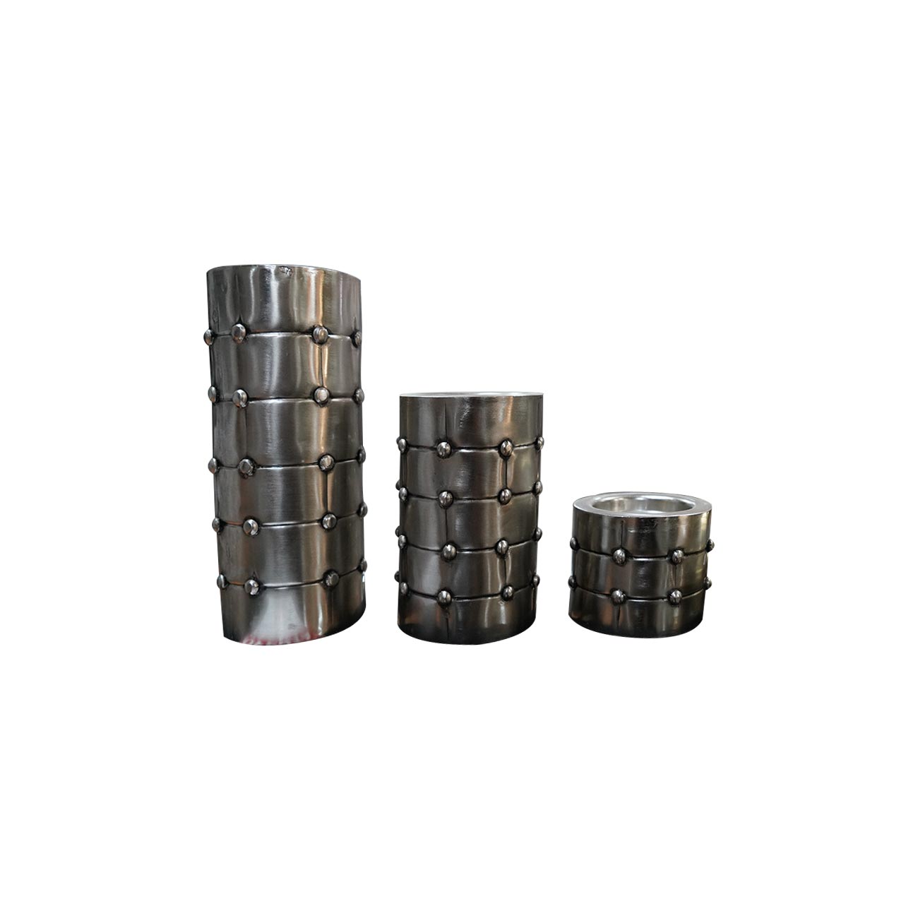 SET DE 2 PORTA VELA COLOR PLATA