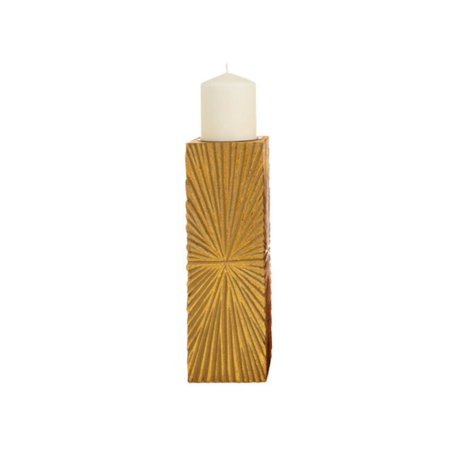 SET DE 3 PORTA VELAS DORADO
