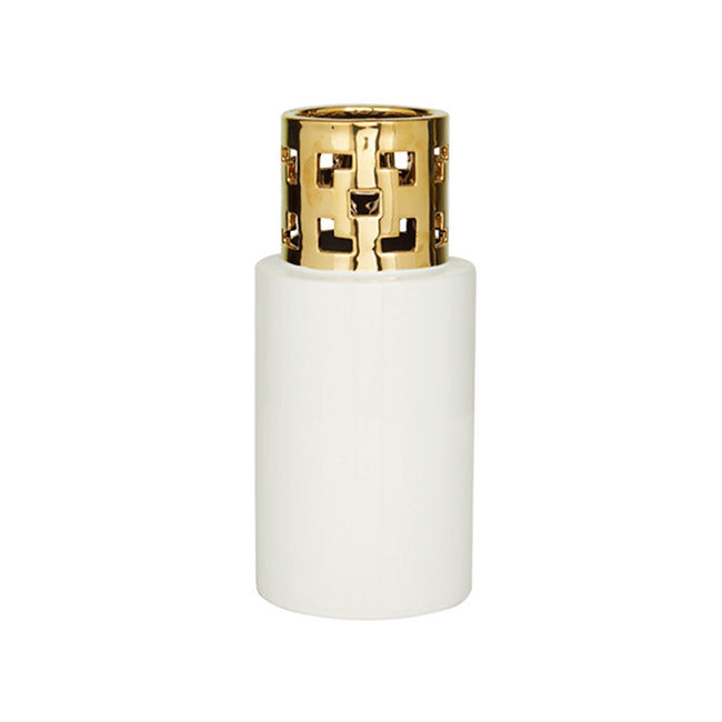 JARRON BLANCO CON DORADO