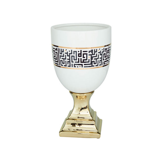 JARRON COPA CON BASE DORADA