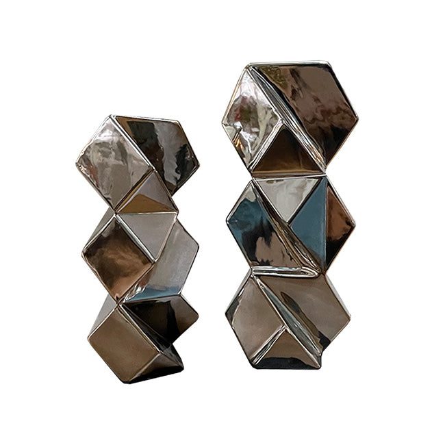 SET DE 2 JARRONES COLOR  PLATA