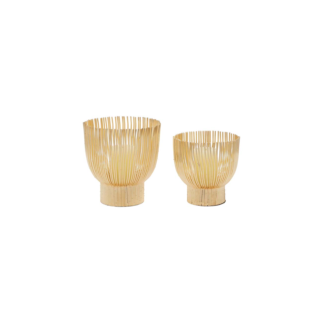 SET DE 2 PORTA VELAS DORADOS