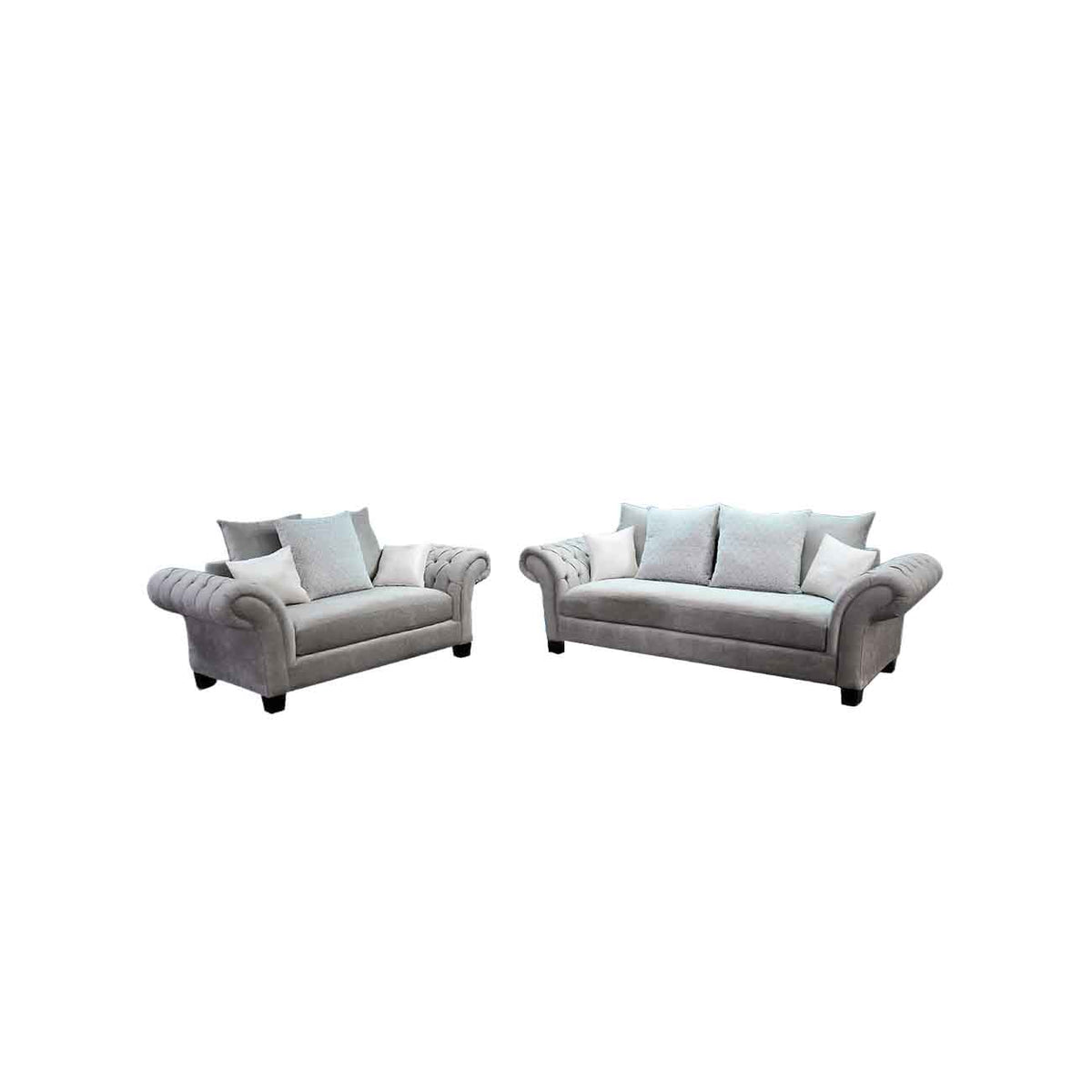 Sala 3-2 Anisa color gris con cojines decorativos