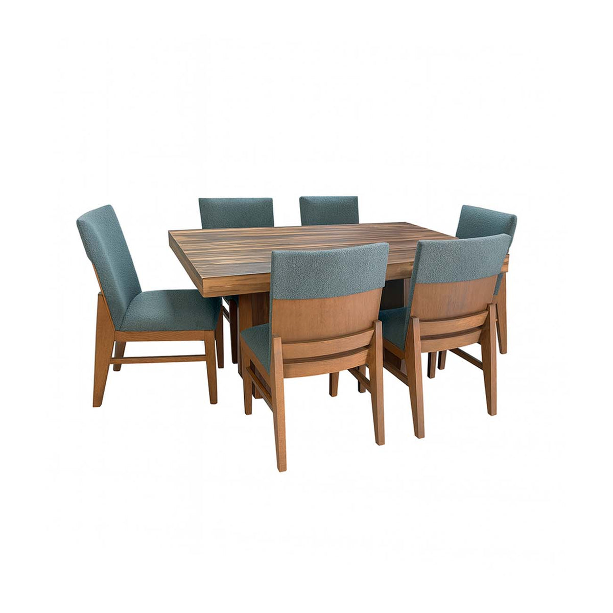 Comedor Merlot madera rectangular de 6 sillas color gris