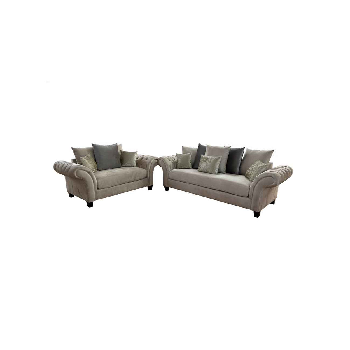 Sala 3-2 Anisa color beige con cojines decorativos
