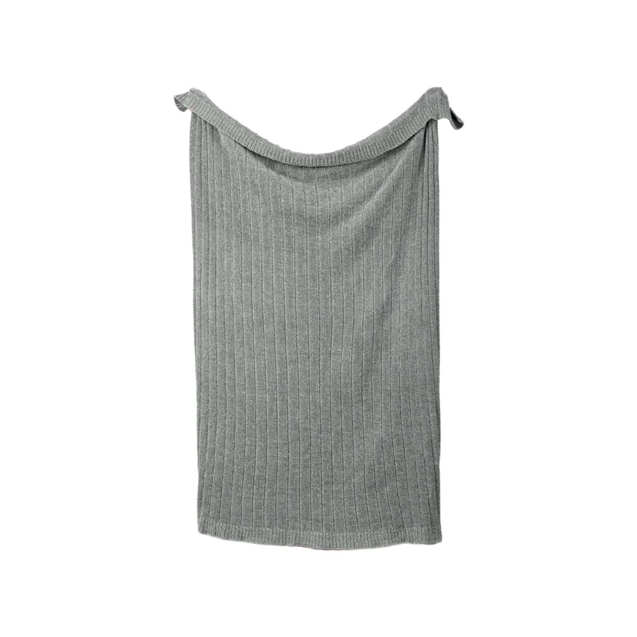 Frazada chenille Yen (gris claro)