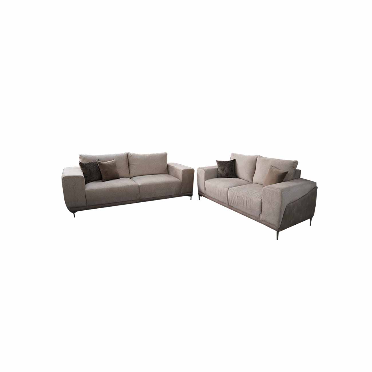 Sala 3-2 Noa color beige con cojines decorativos