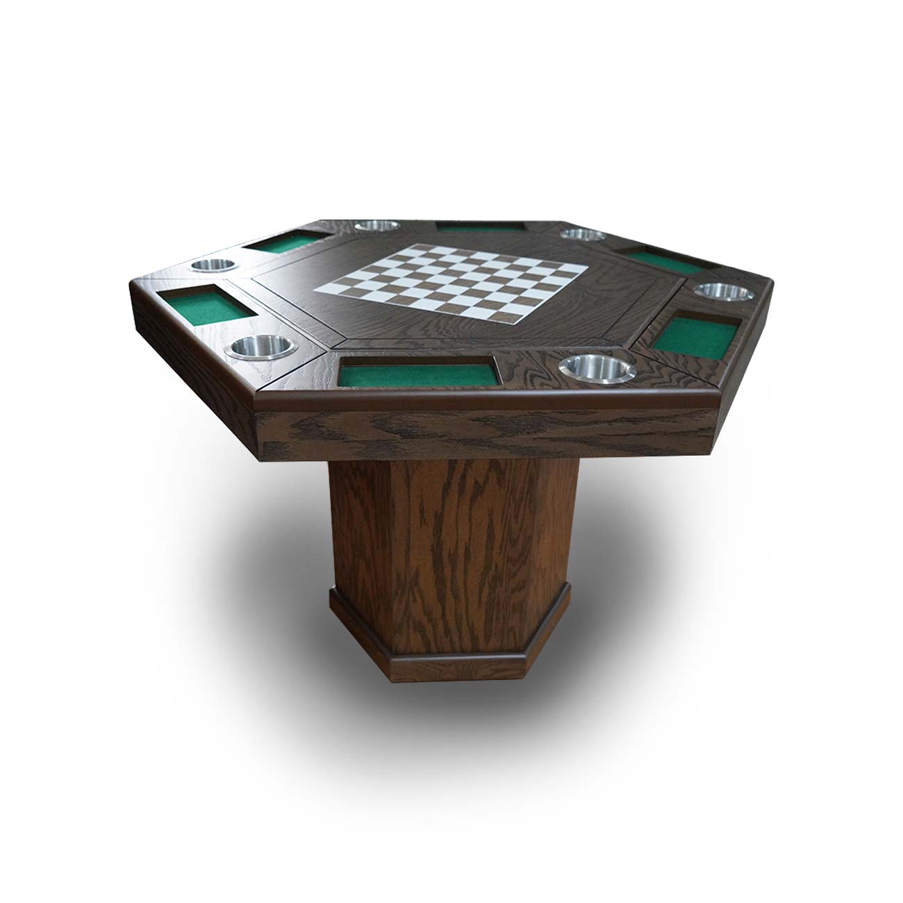 Mesa de juegos Monaco con chapa encino/moka
