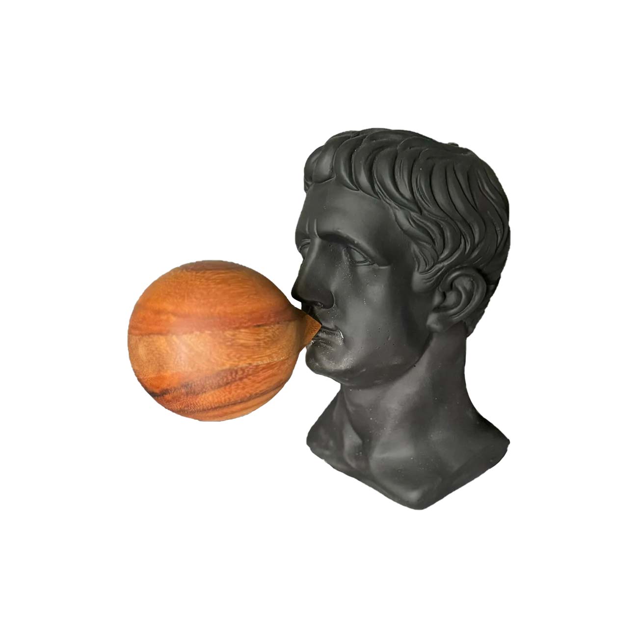 ESCULTURA BUSTO NEGRO CON CHICLE