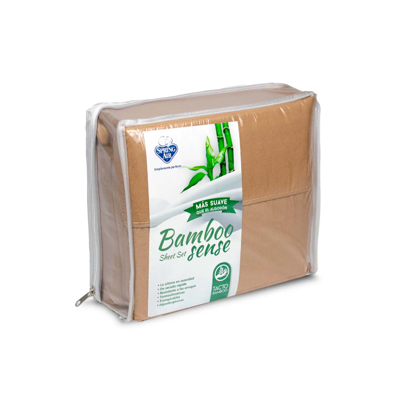 JUEGO DE SABANAS INDIVIDUAL  ULTRASOFT BAMBU PERFIL TELA 100% MICROFIBRA COLOR KAKHI