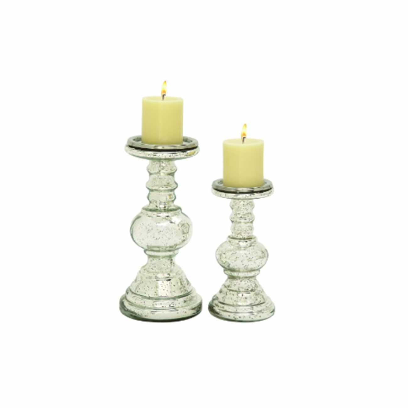 SET DE 2 PORTA VELA DE CRISTAL