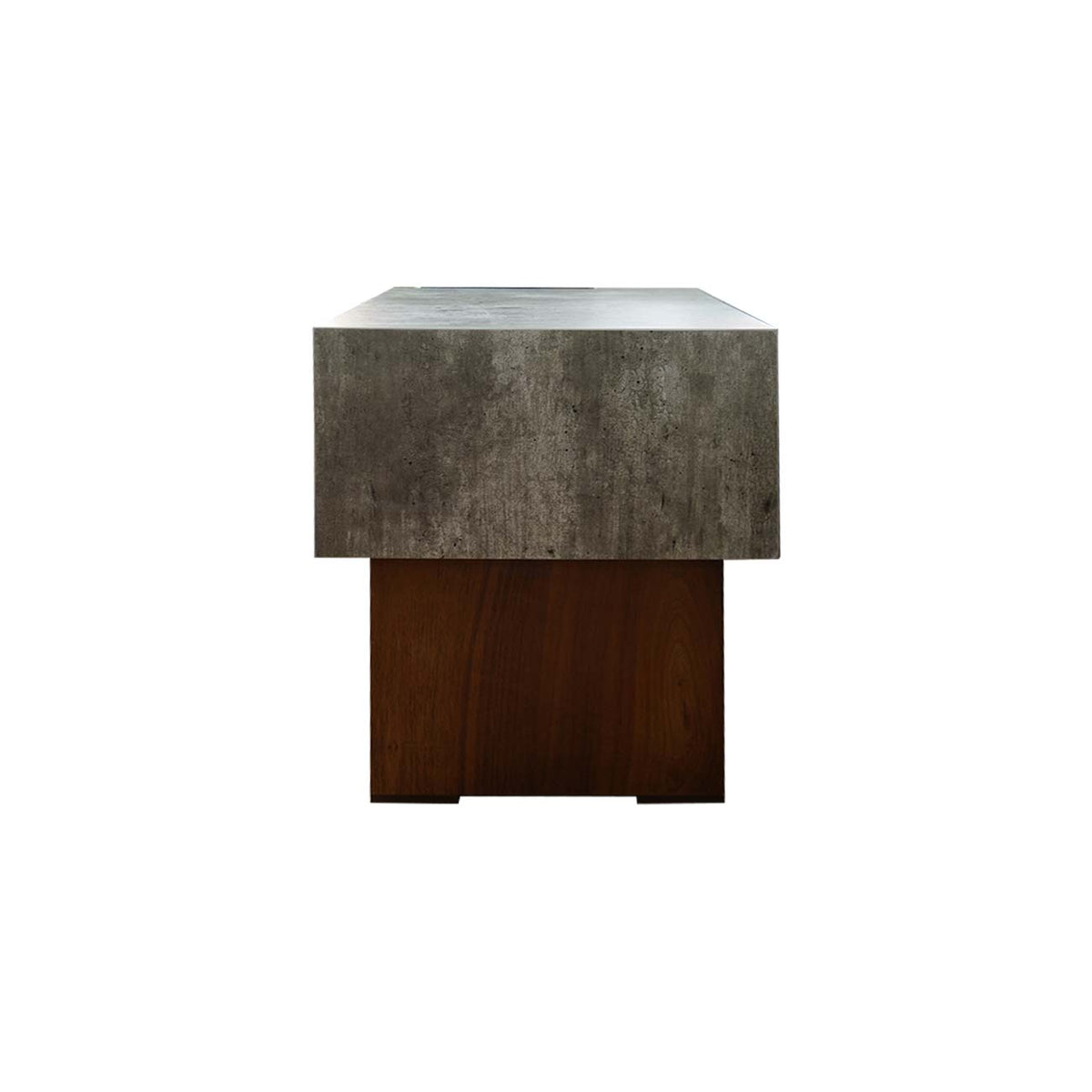 Mesa lateral Lusail cuadrada tipo piedra con madera
