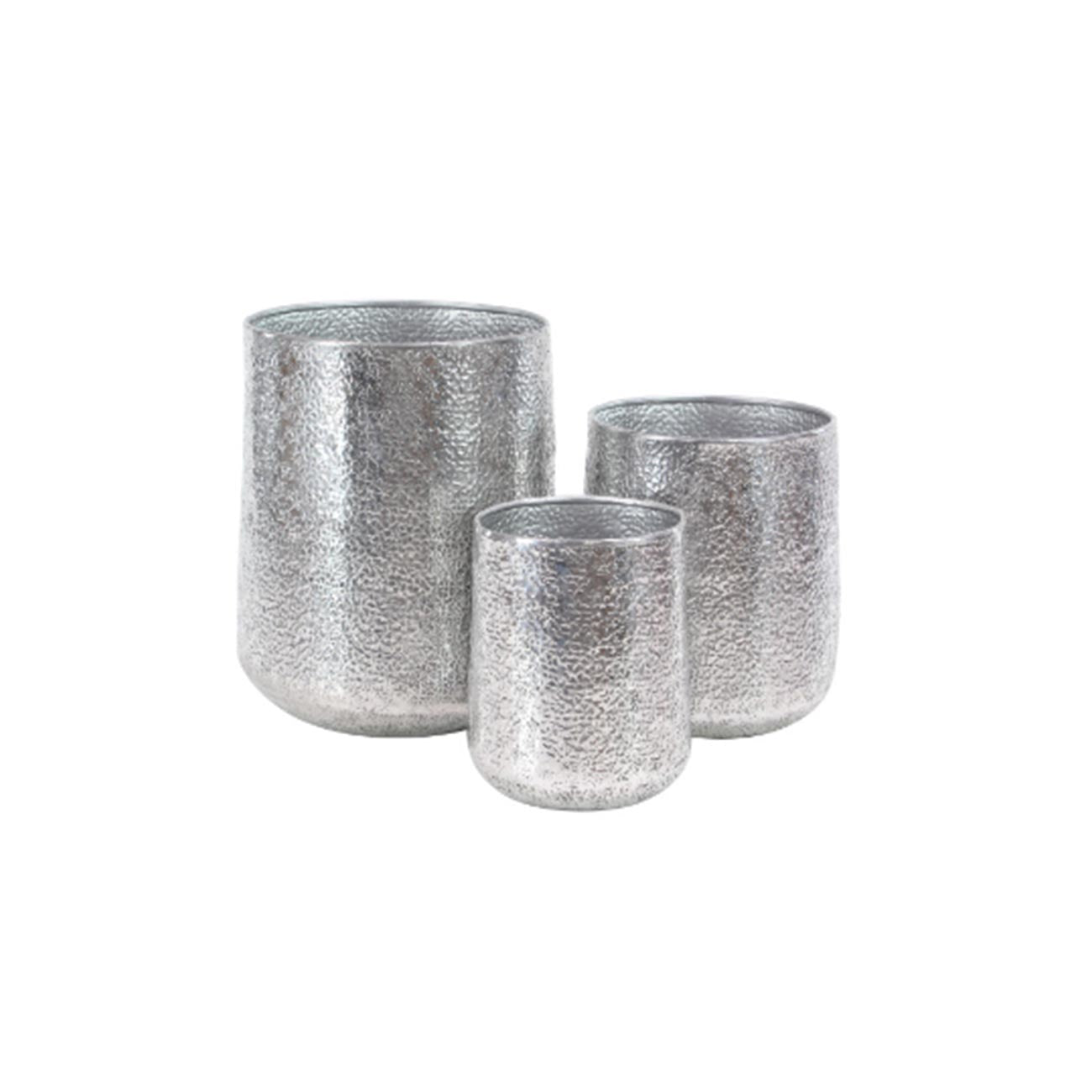 SET DE MACETERO COLOR PLATA