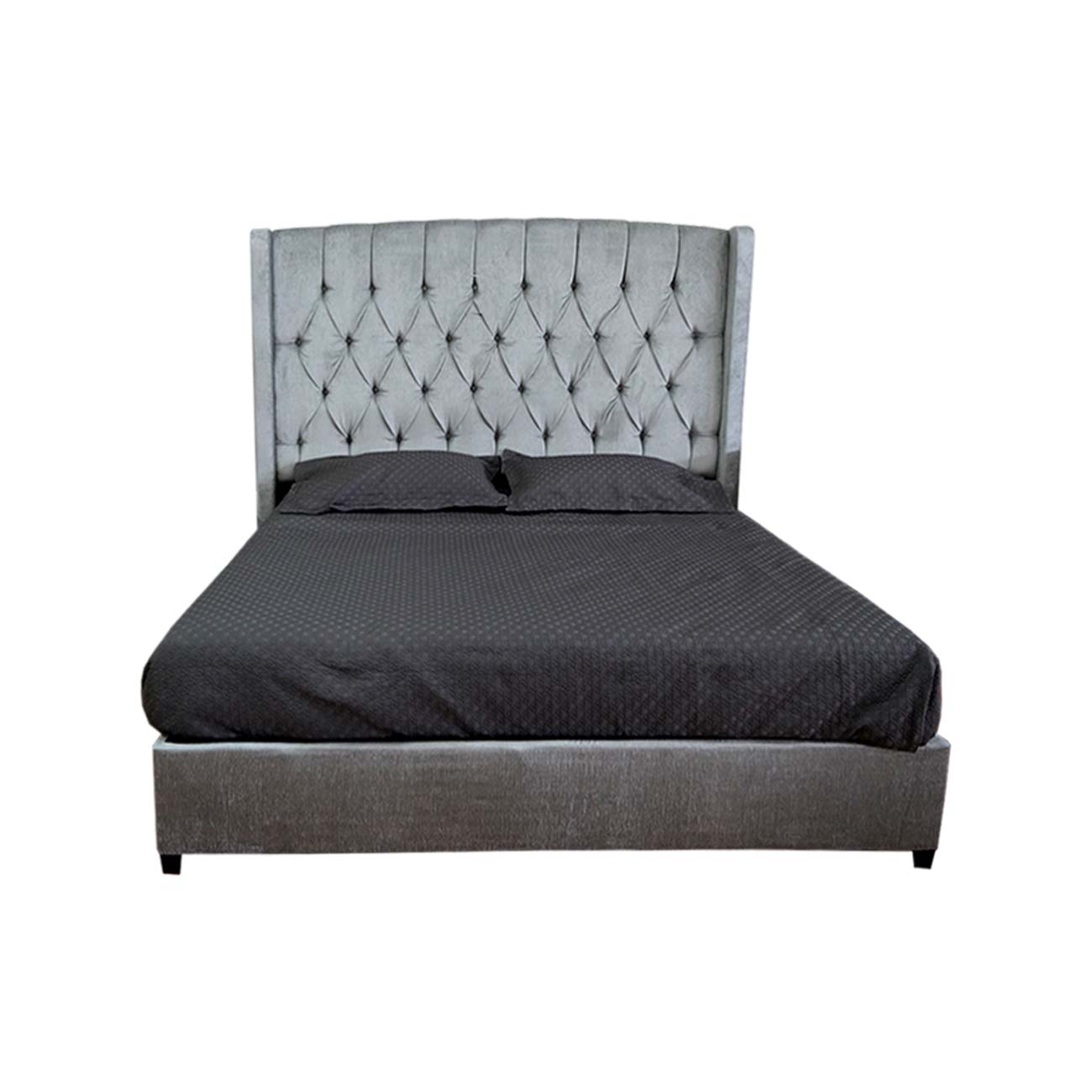 CAMA GRECO KS EN COLOR GRIS TELA CRONOS MERCURY
