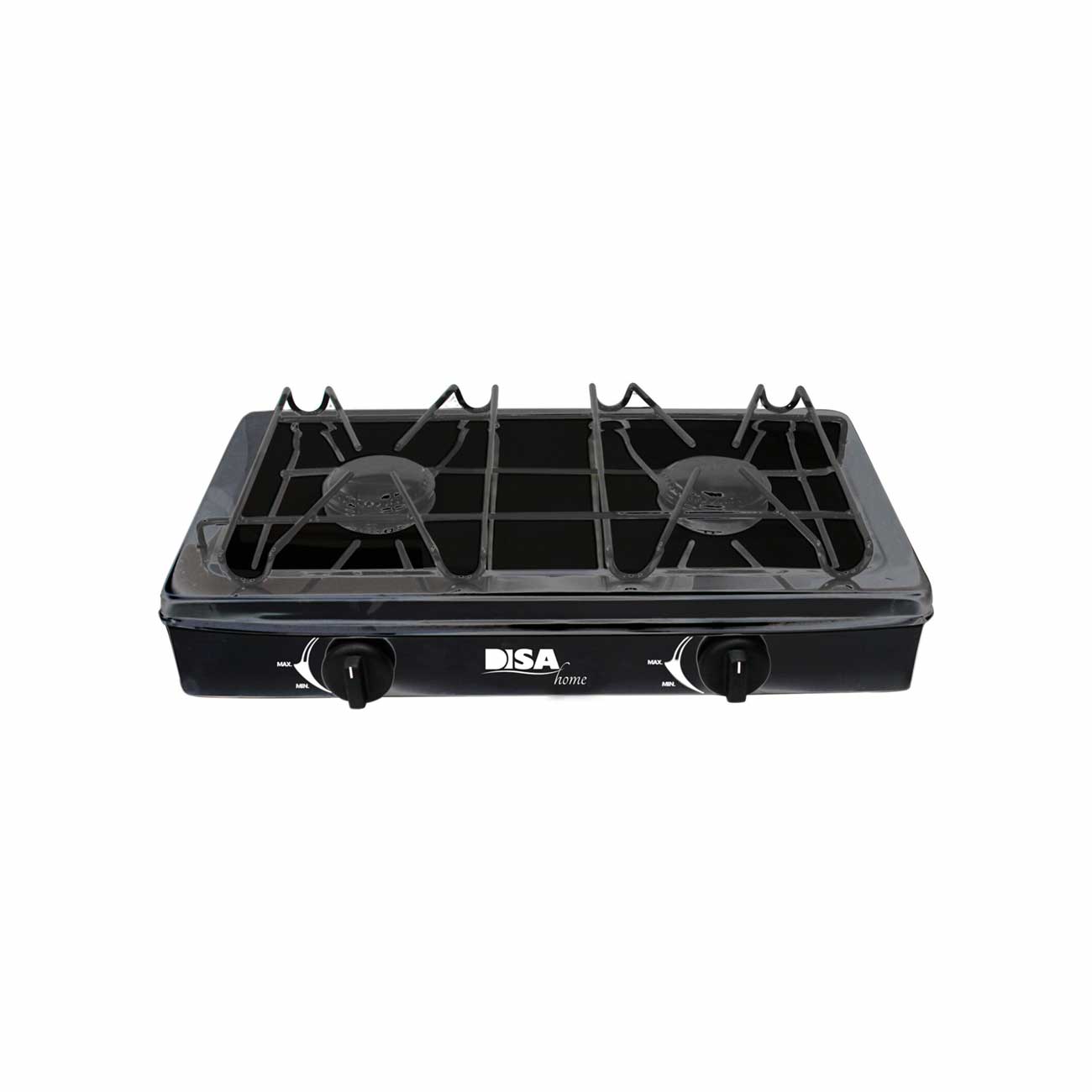 Parrilla de mesa disa 2 quemadores a gas negro