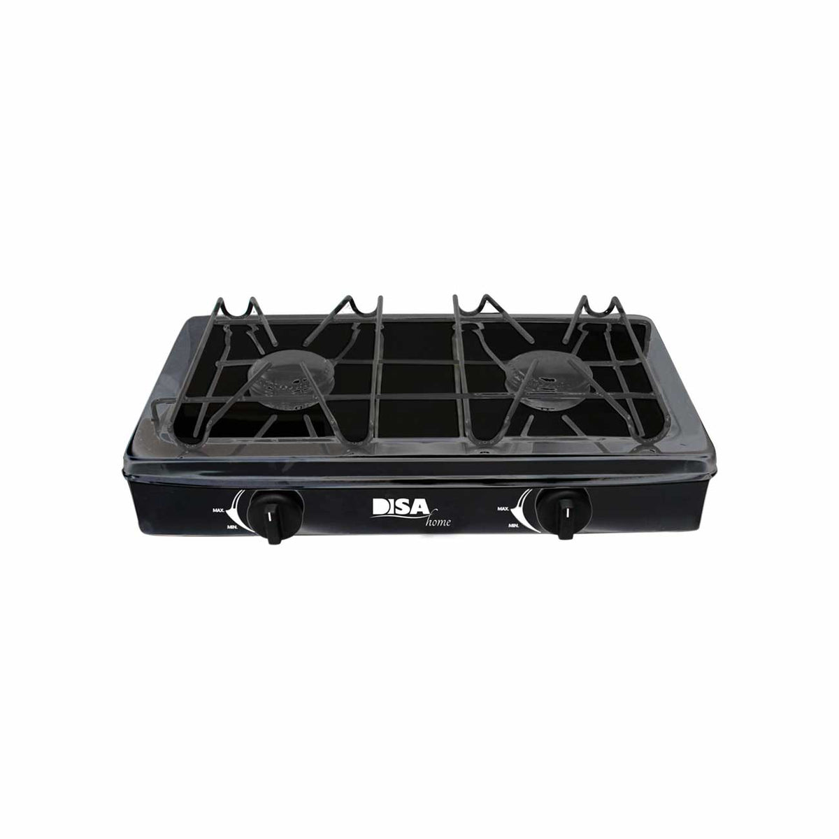 Parrilla de mesa disa 2 quemadores a gas negro