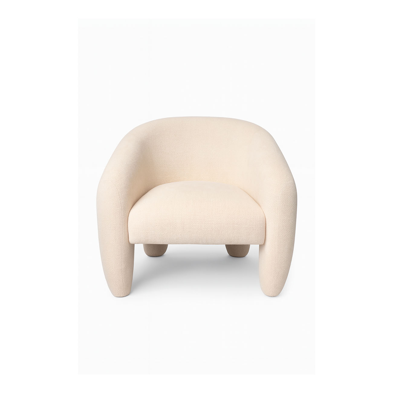 Sillón Otawa de tela color blanco