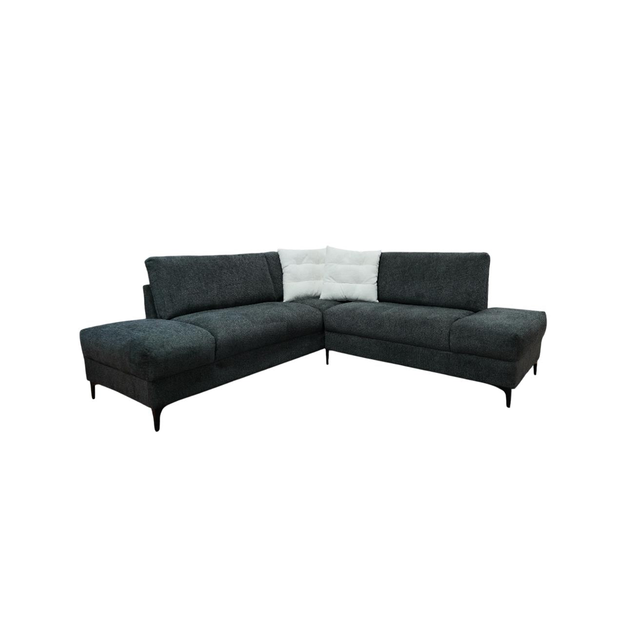 Sala modular Fabiana color gris con cojines decorativos