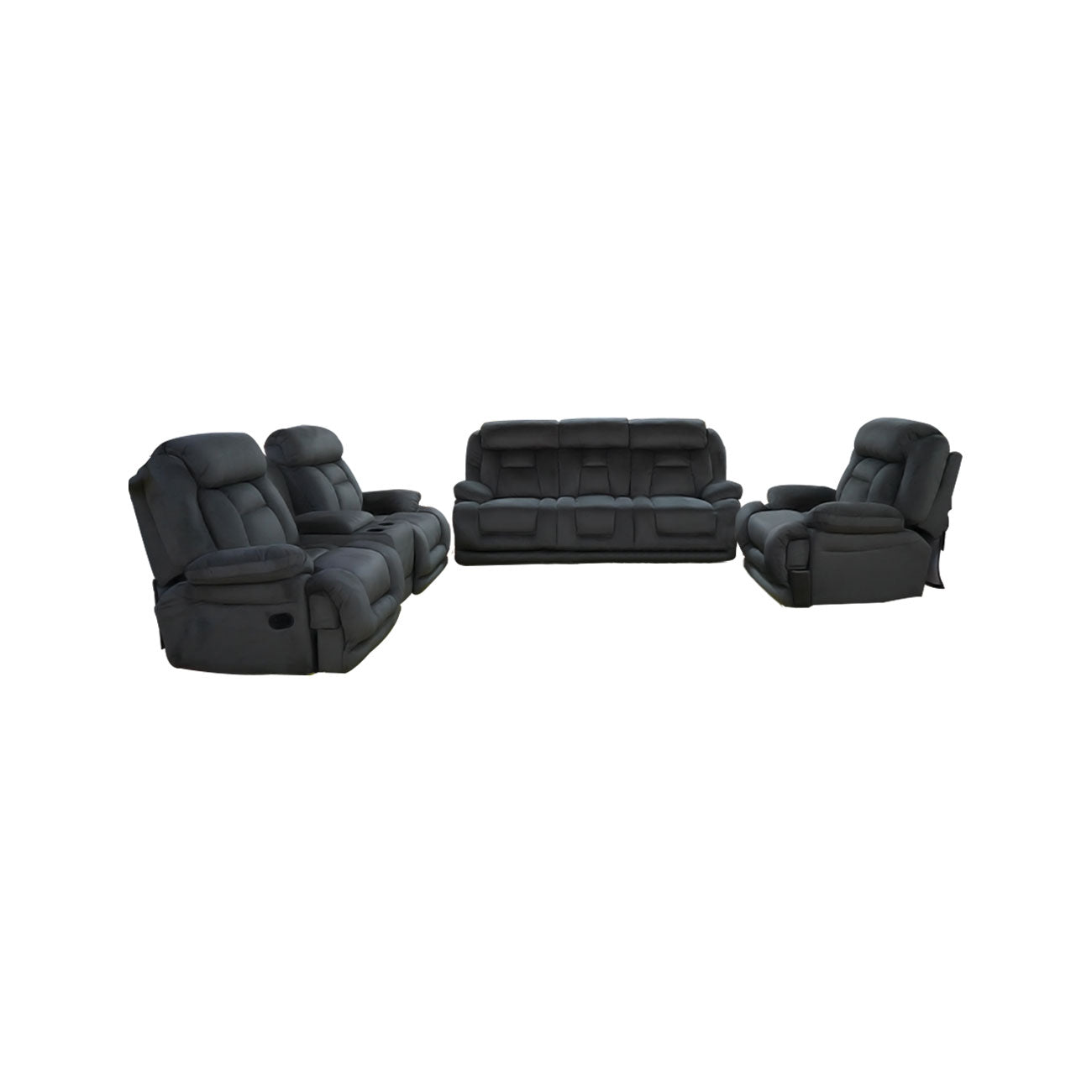Sala 3-2-1 Eroica color cafe con reclinable de gatillo