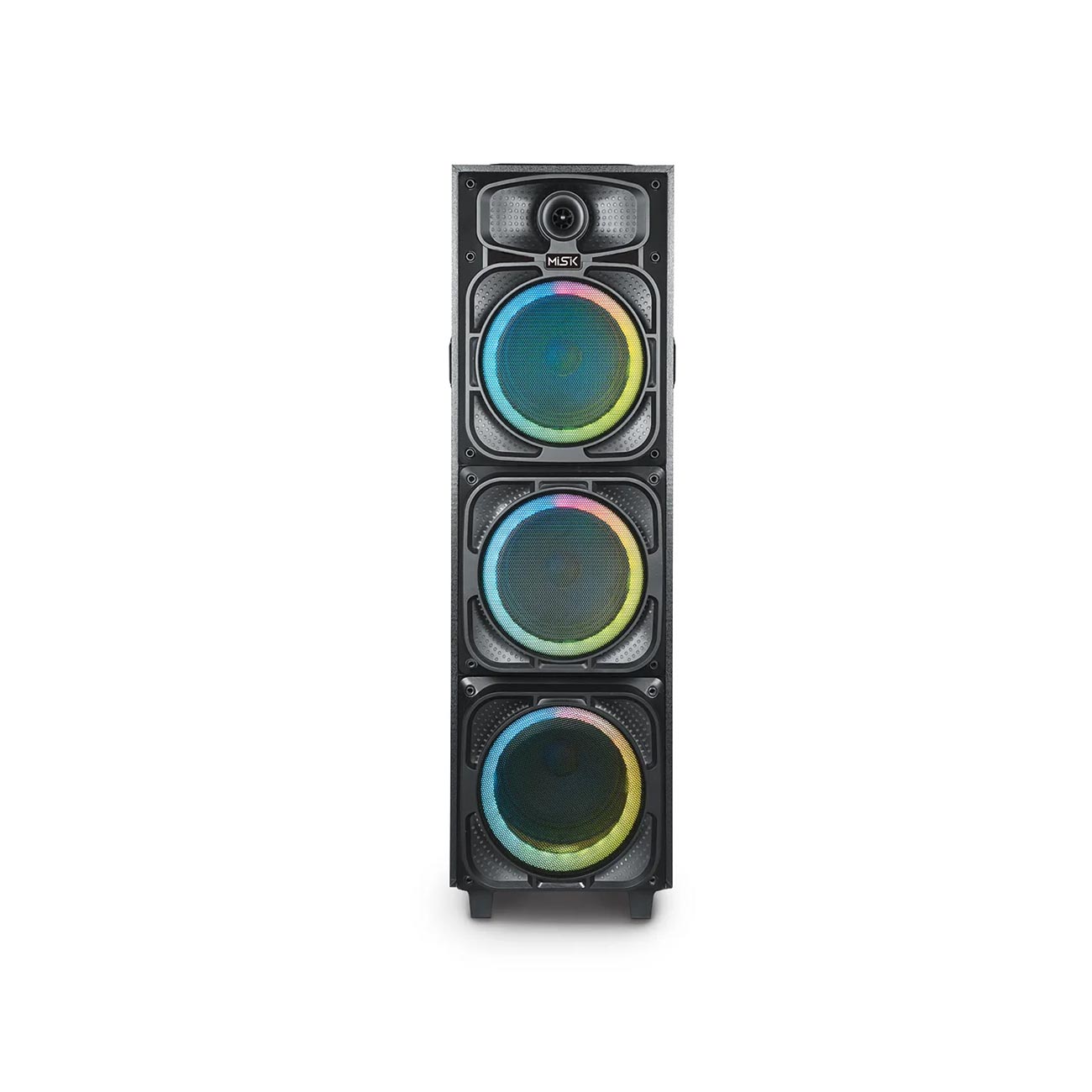 Bocina misik portatil con luz led y microfono aux usb radio