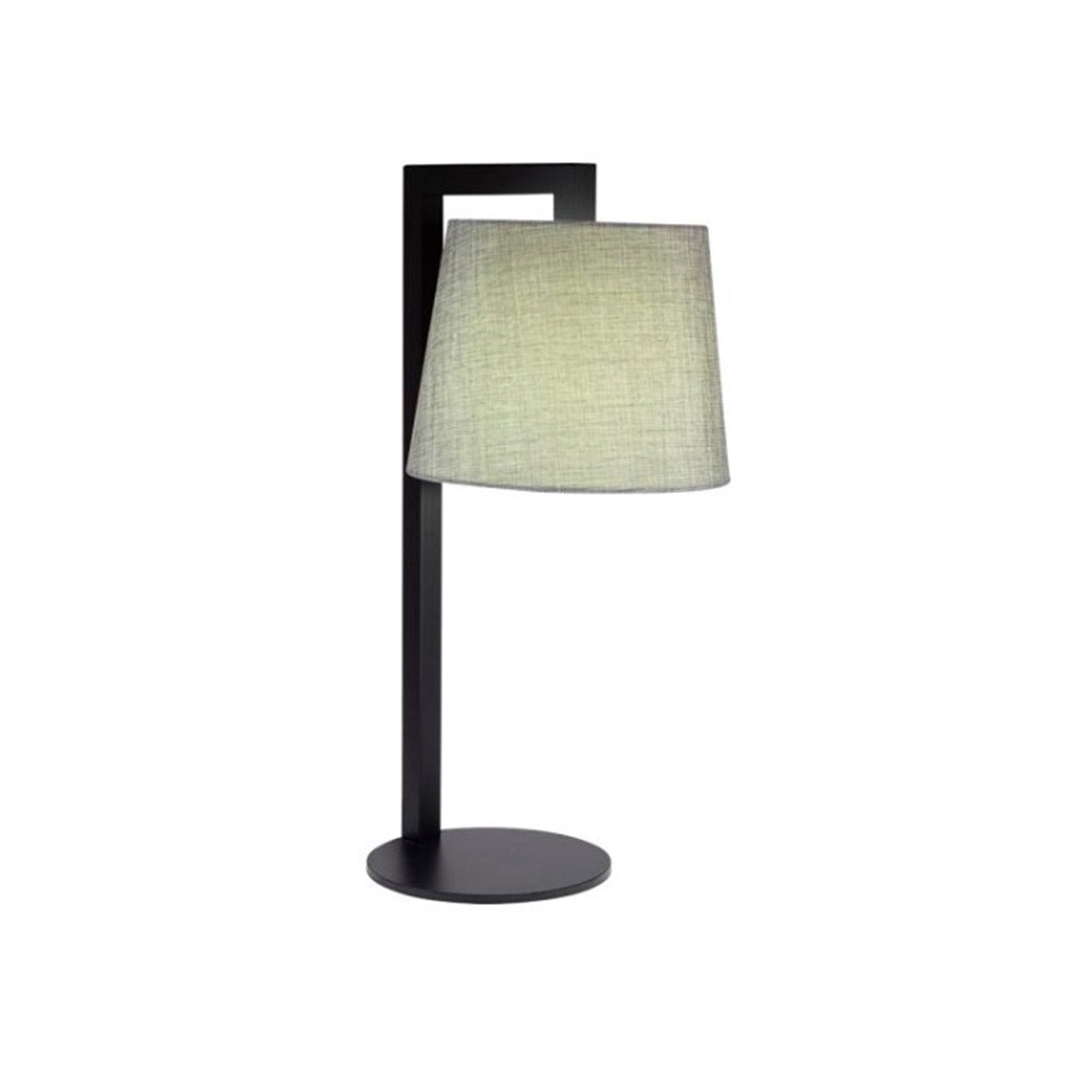 Lampara de mesa base negro mate pantalla blanca