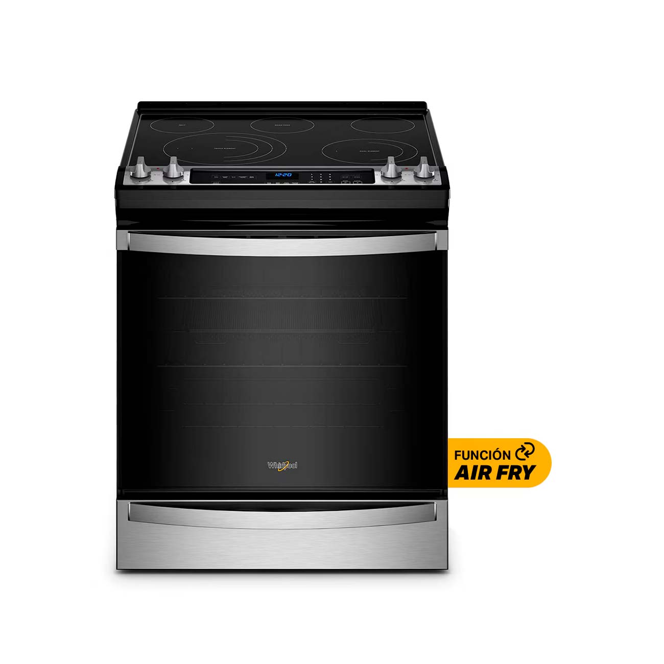 Estufa whirlpool 76 cm electrica 5 quemadores 220v 30 pulgadas